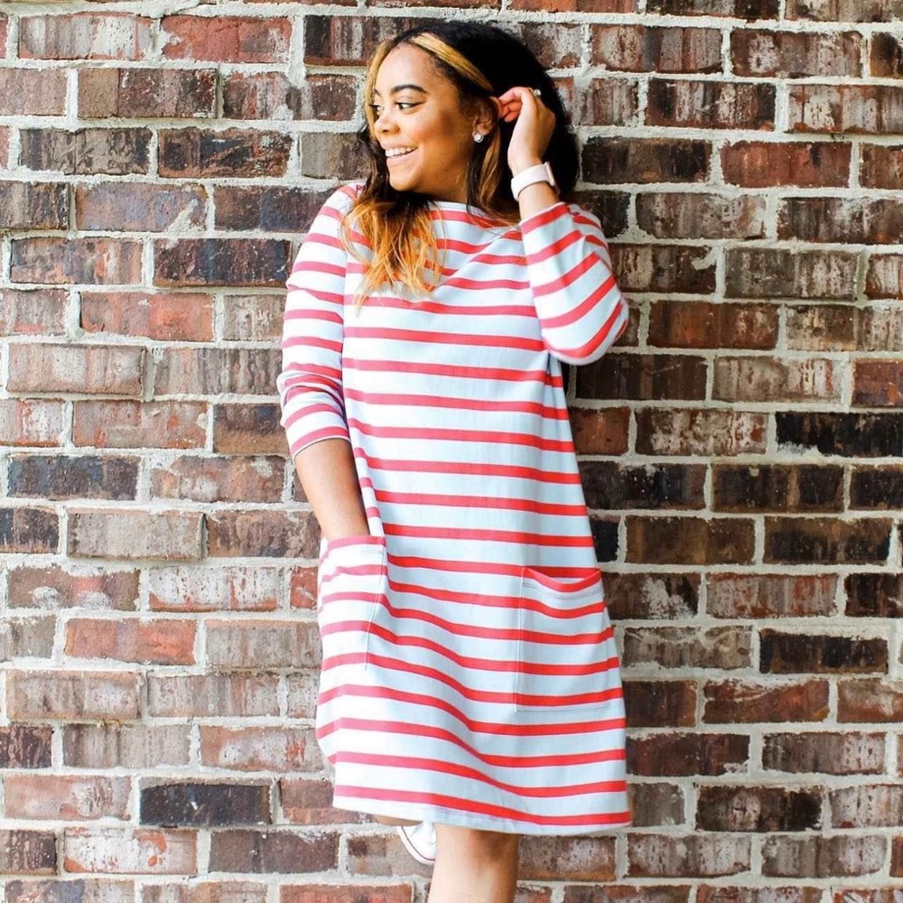 The Nines by HATCH Striped 3/4 Sleeve Maternity Dress  size Medium m XS X-small
